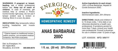 Enrg55 Anas Barbariae 200c 1 31 22